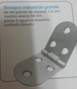 HERRAJES INDUSTRIALES BISAGRA INDUST ALA GRANDE
