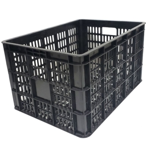 CANASTO PLASTICO REFORZADO APILABLE MULT. NEGRO