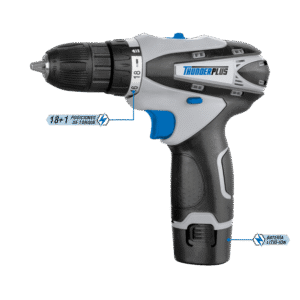 TALADRO ATORNILLADOR 10 MM 12V  1 BATERIA THUNDERPLUS
